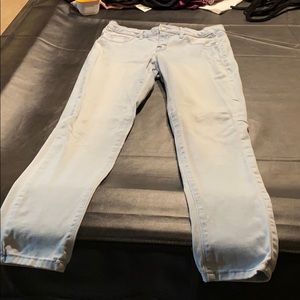 Light wash denim leggings